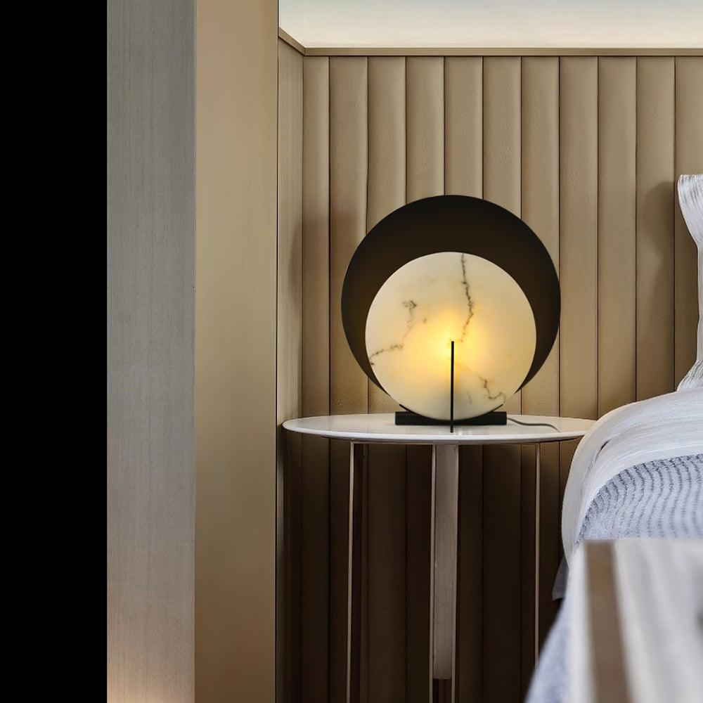 Astix Half Moon Alabaster Table Lamp