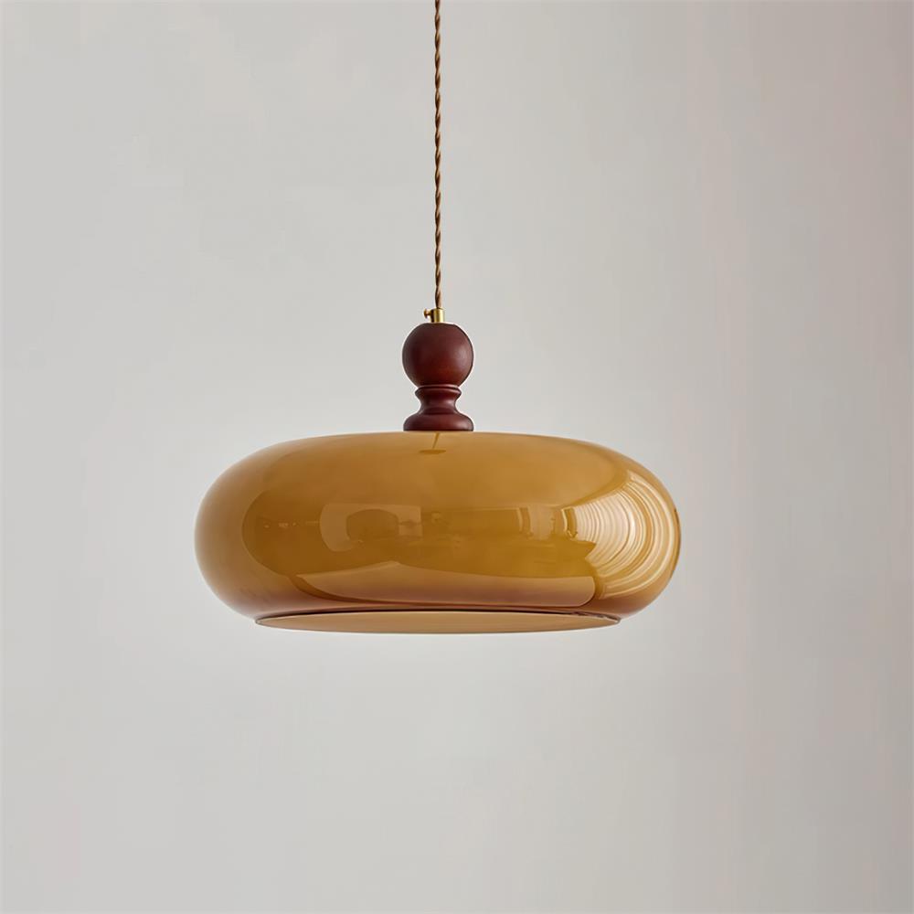 Eldom Amber Glass Shade Pendant Light - Neutral Decor