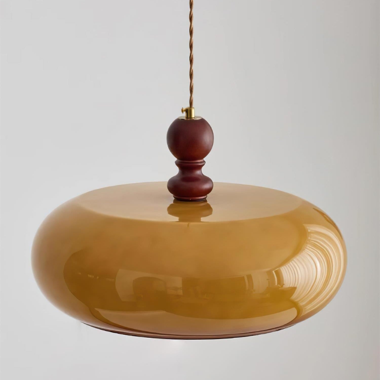 Eldom Amber Glass Shade Pendant Light - Neutral Decor