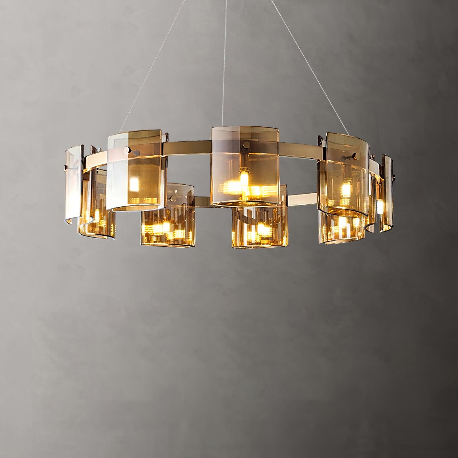 Tarlan Chandelier Circular Glass Iron Arms
