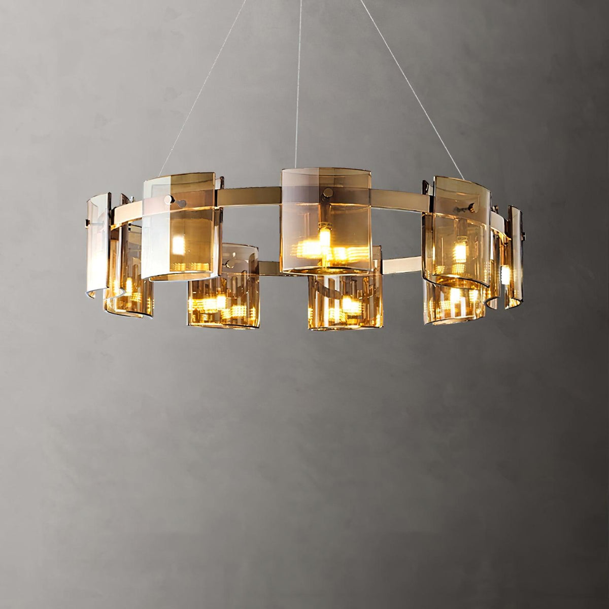 Tarlan Chandelier Circular Glass Iron Arms