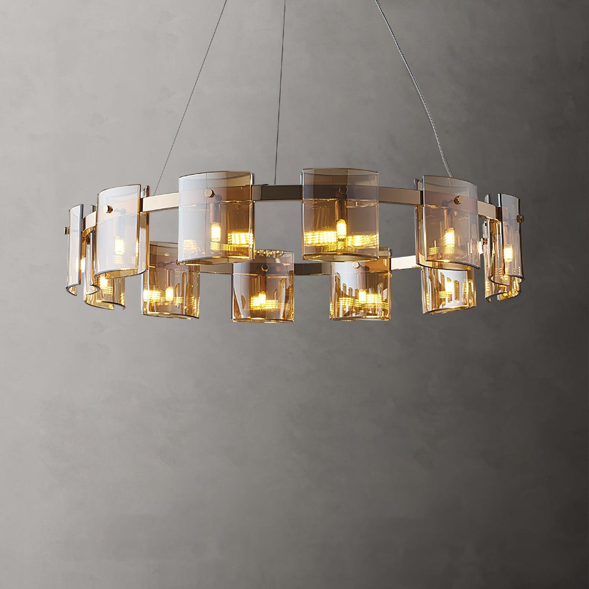 Tarlan Chandelier Circular Glass Iron Arms