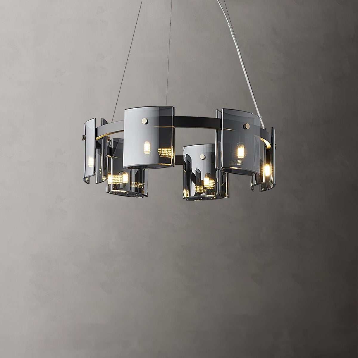 Tarlan Chandelier Circular Glass Iron Arms