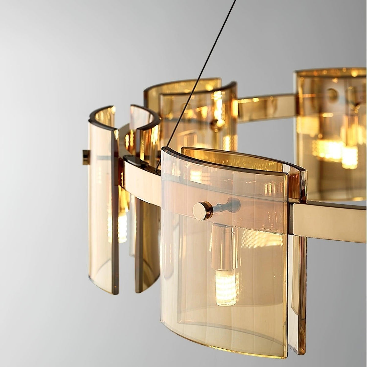 Tarlan Chandelier Circular Glass Iron Arms