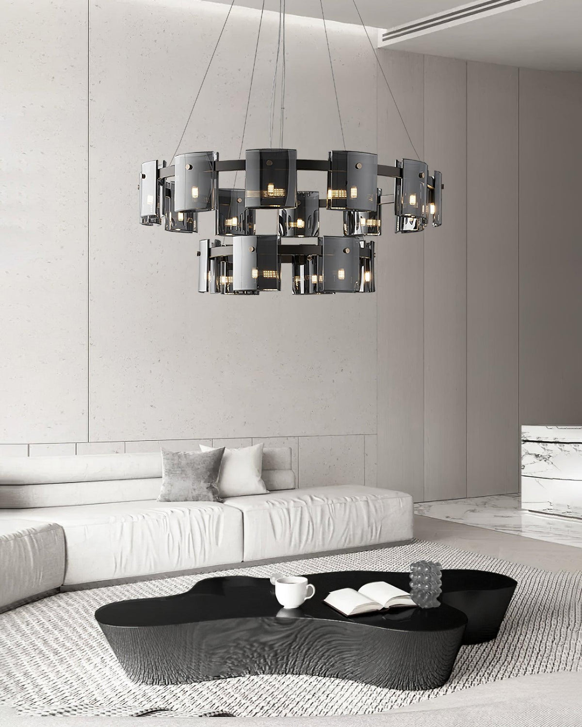 Tarlan Chandelier Circular Glass Iron Arms