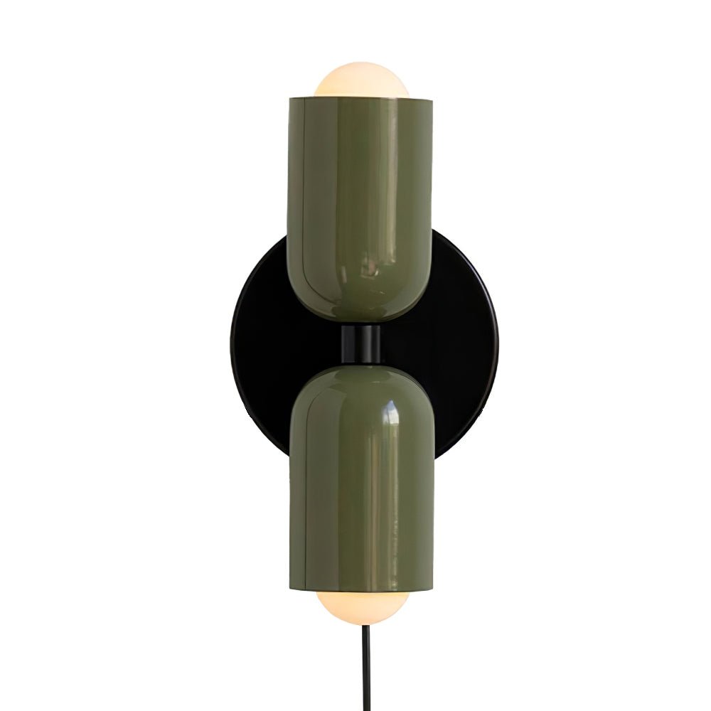 Teriielle Wall Lamp Green Black Minimalist Plug-In