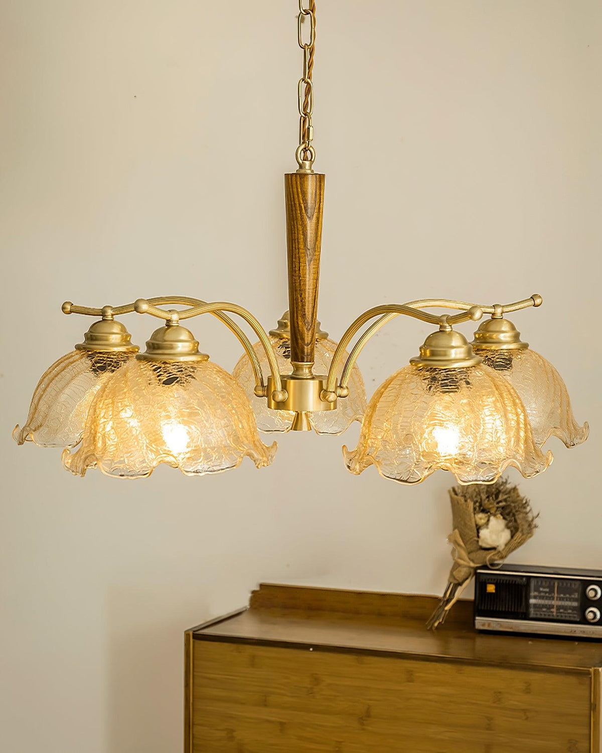 Orchid Vintage Glass Chandelier