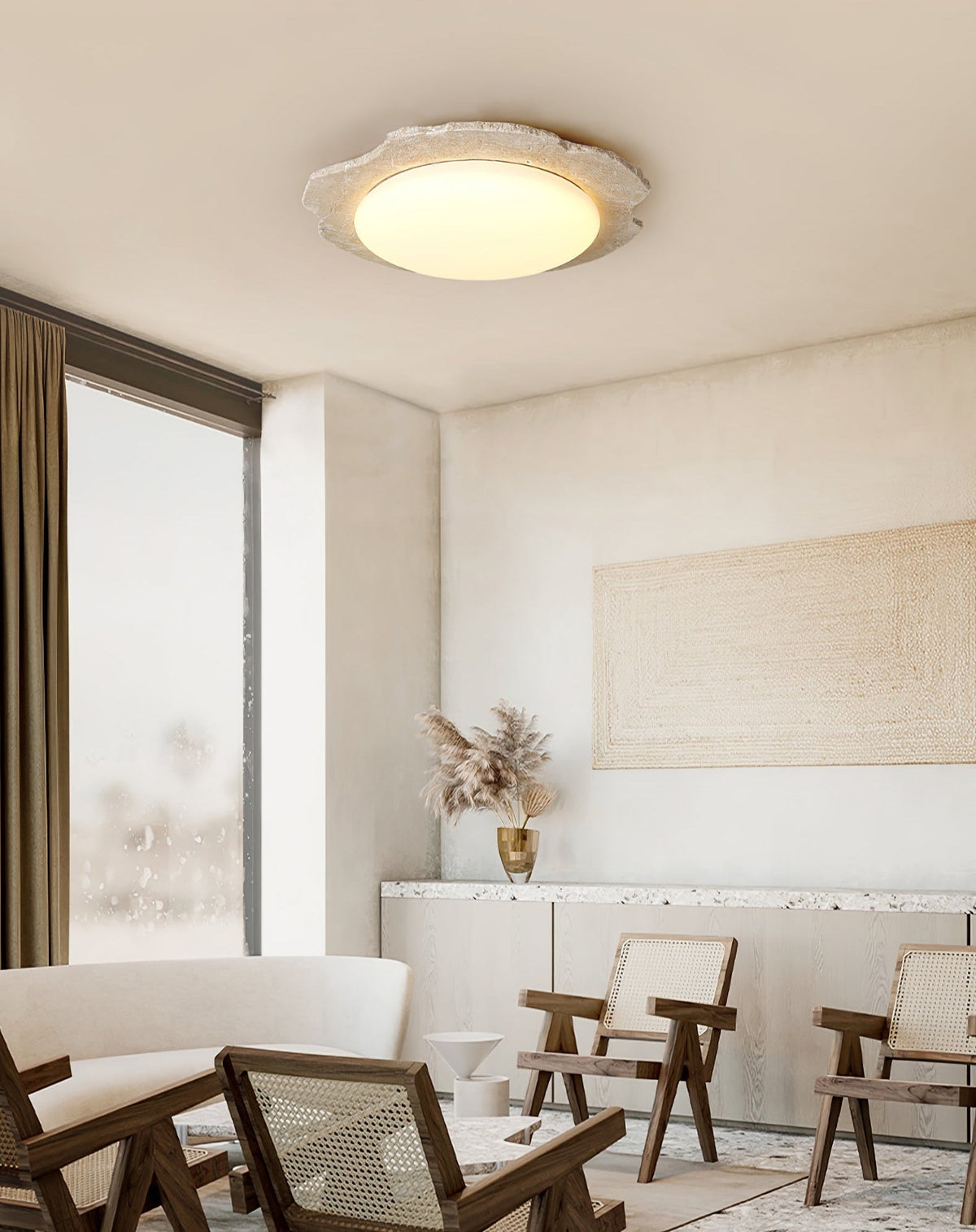 Nimbe Halo Travertine Ceiling Light