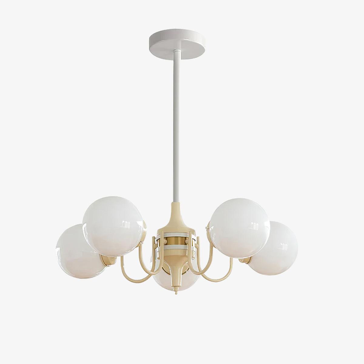 Elauian Chandelier Globe Cream Modern