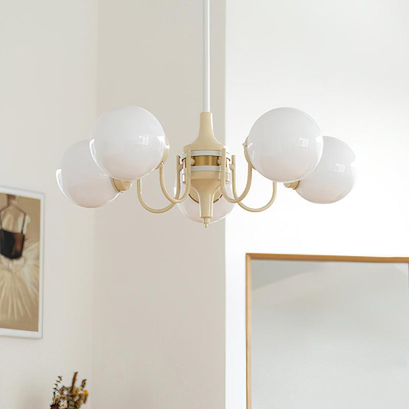 Elauian Chandelier Globe Cream Modern