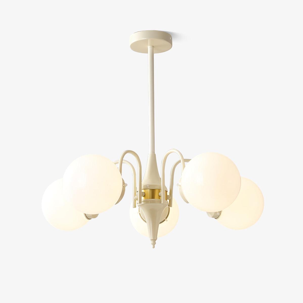 Elauian Chandelier Globe Cream Modern