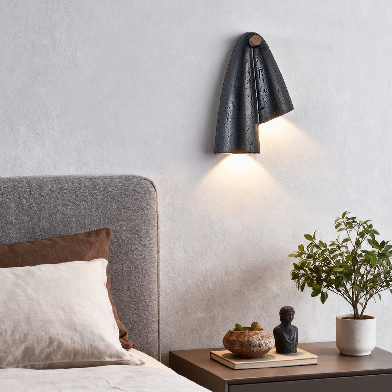 Kora Modern Black Travertine Wall Lamp