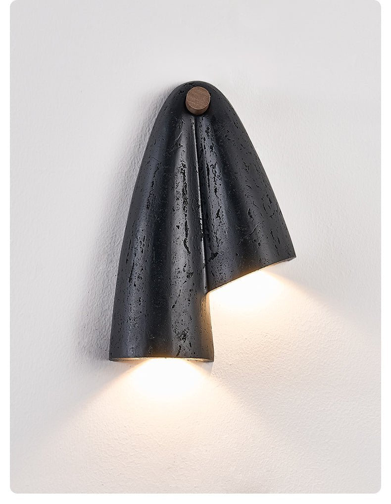 Kora Modern Black Travertine Wall Lamp