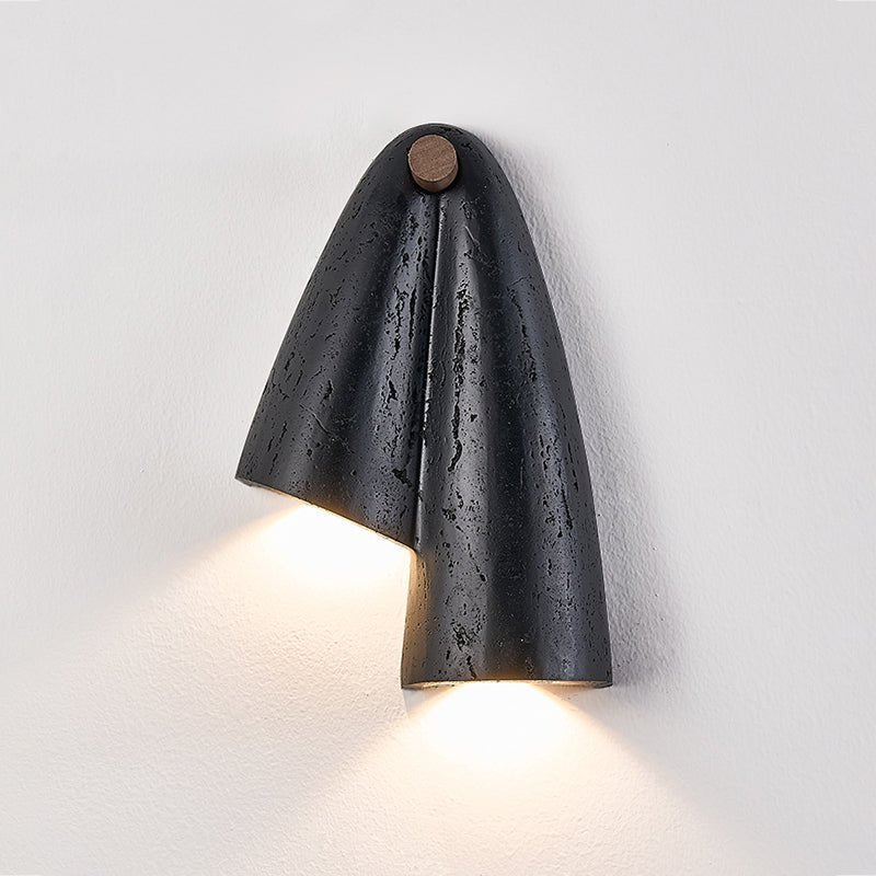 Kora Modern Black Travertine Wall Lamp