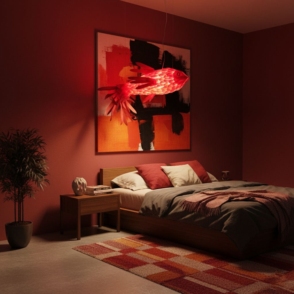 Aureline Crimson Swirl Koi Chandelier
