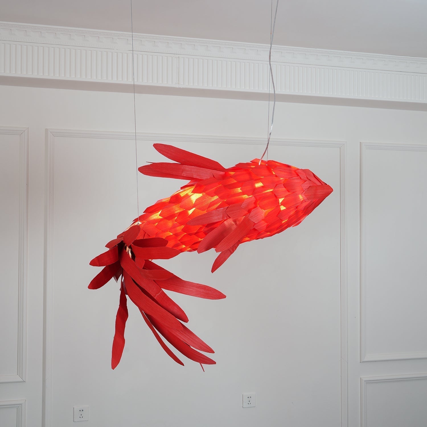 Aureline Crimson Swirl Koi Chandelier