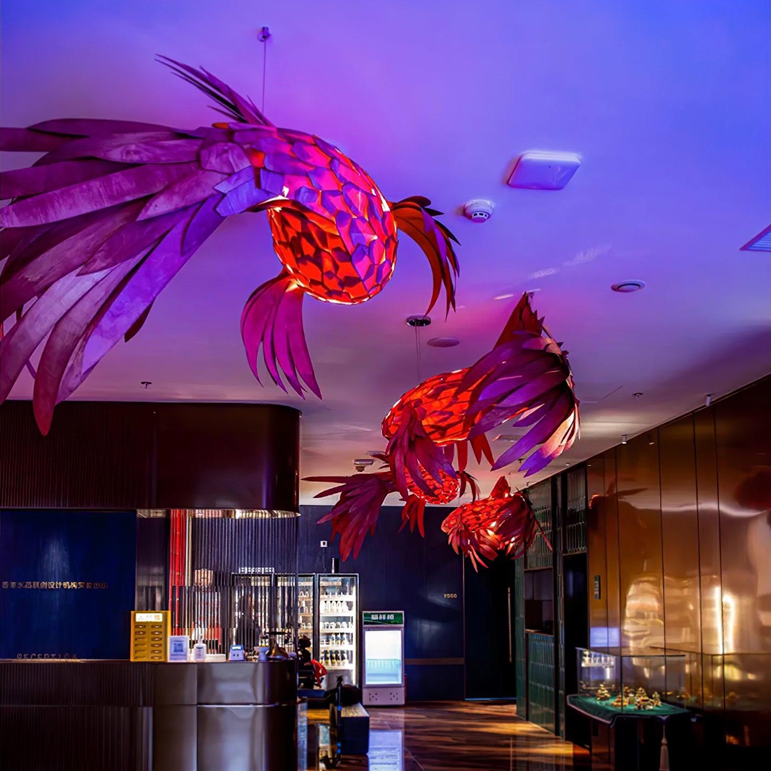 Aureline Crimson Swirl Koi Chandelier