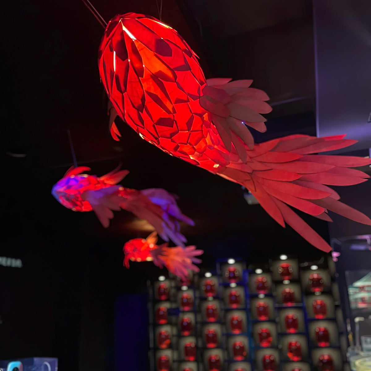 Aureline Crimson Swirl Koi Chandelier