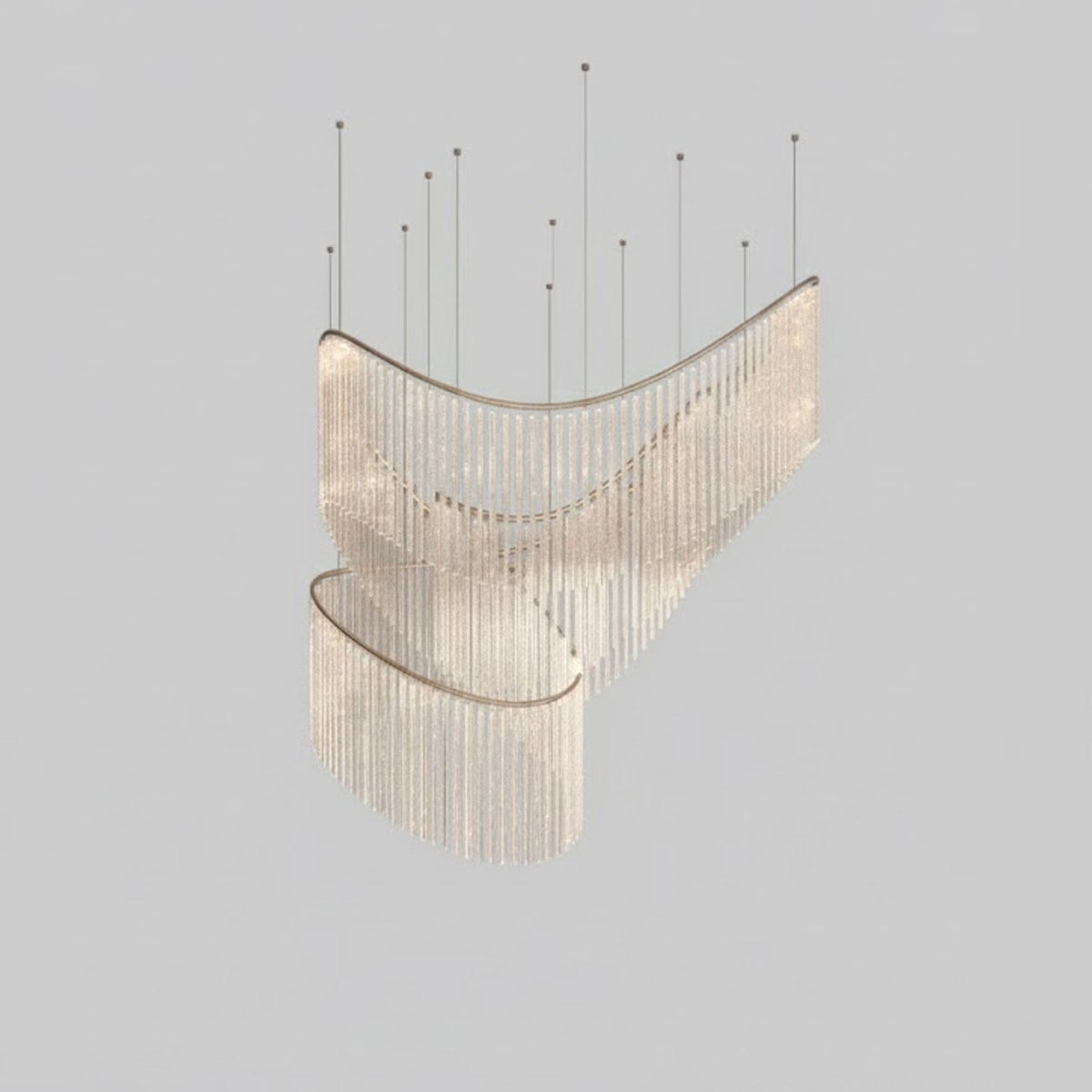 Rivella Shimmering Cascade Crystal Glass Chandelier