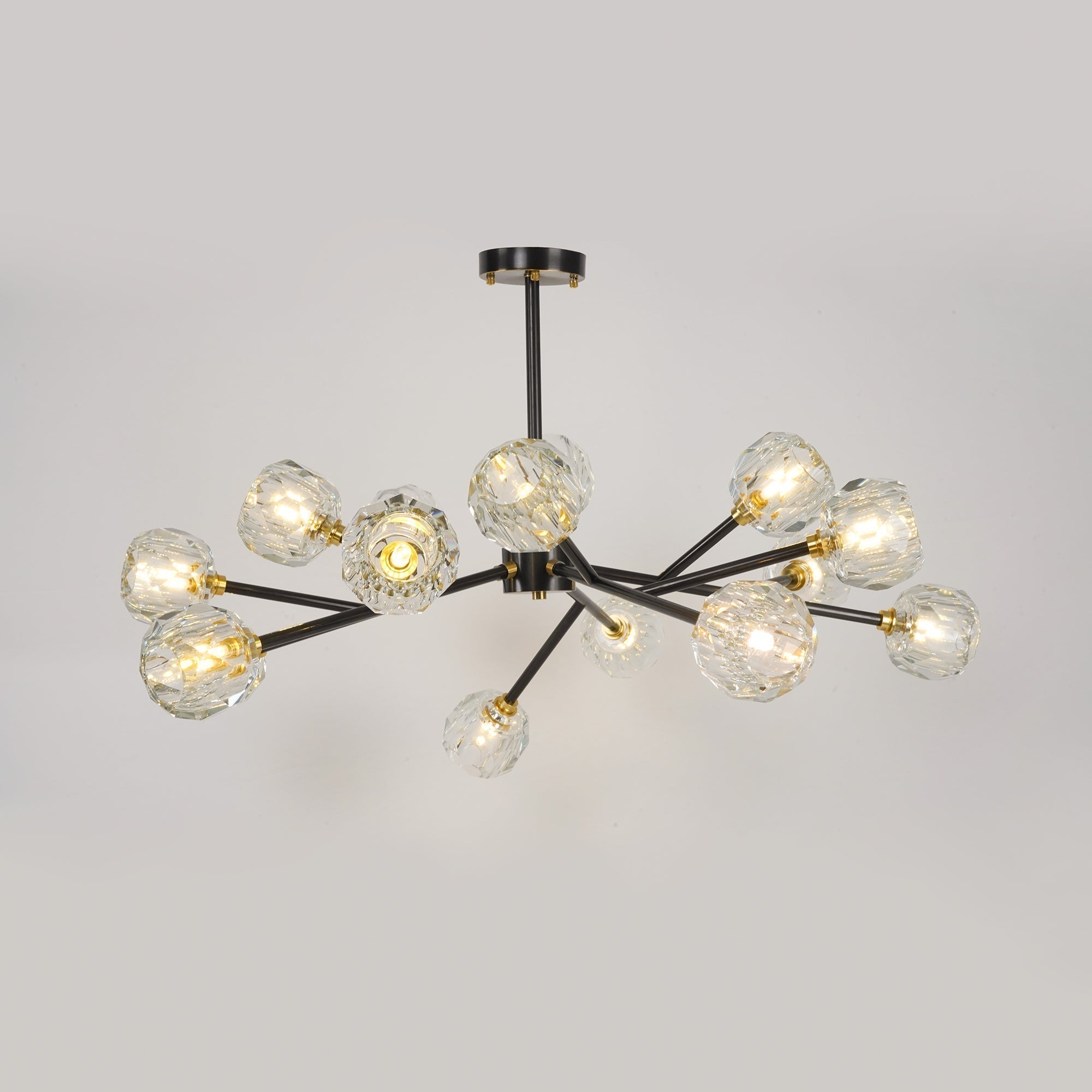 Thalyn Pendant Lamp Crystal Ball Brass Cluster