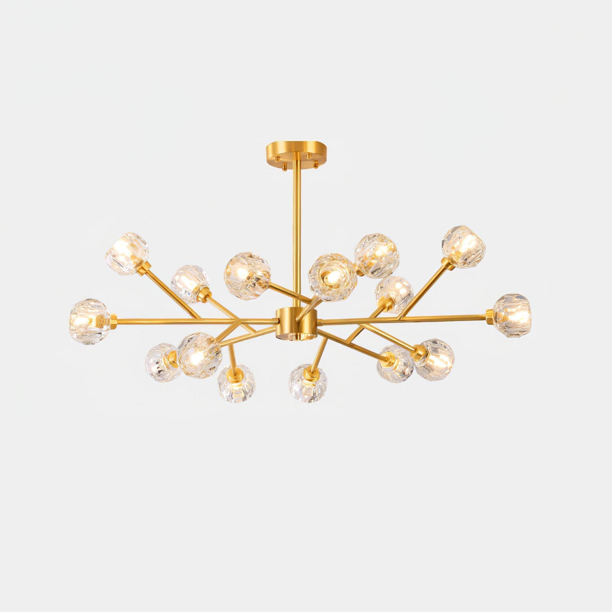 Thalyn Pendant Lamp Crystal Ball Brass Cluster