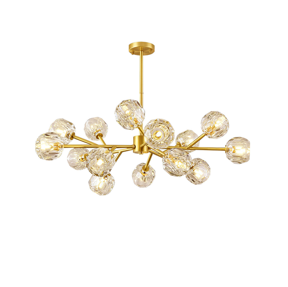 Thalyn Pendant Lamp Crystal Ball Brass Cluster