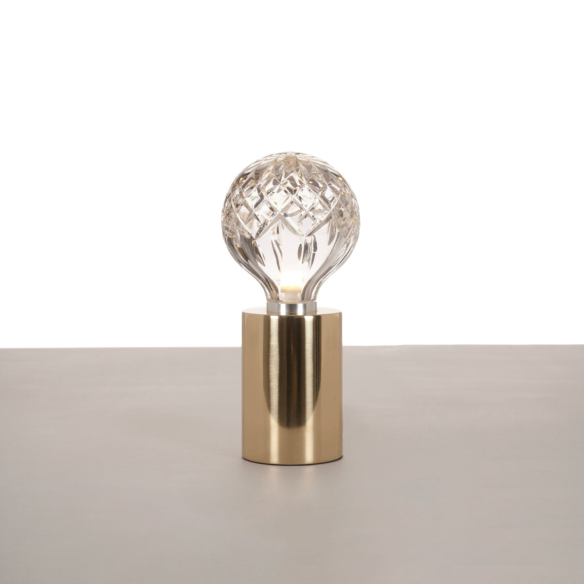 Lyrician Brass Glass Industrial Table Lamp