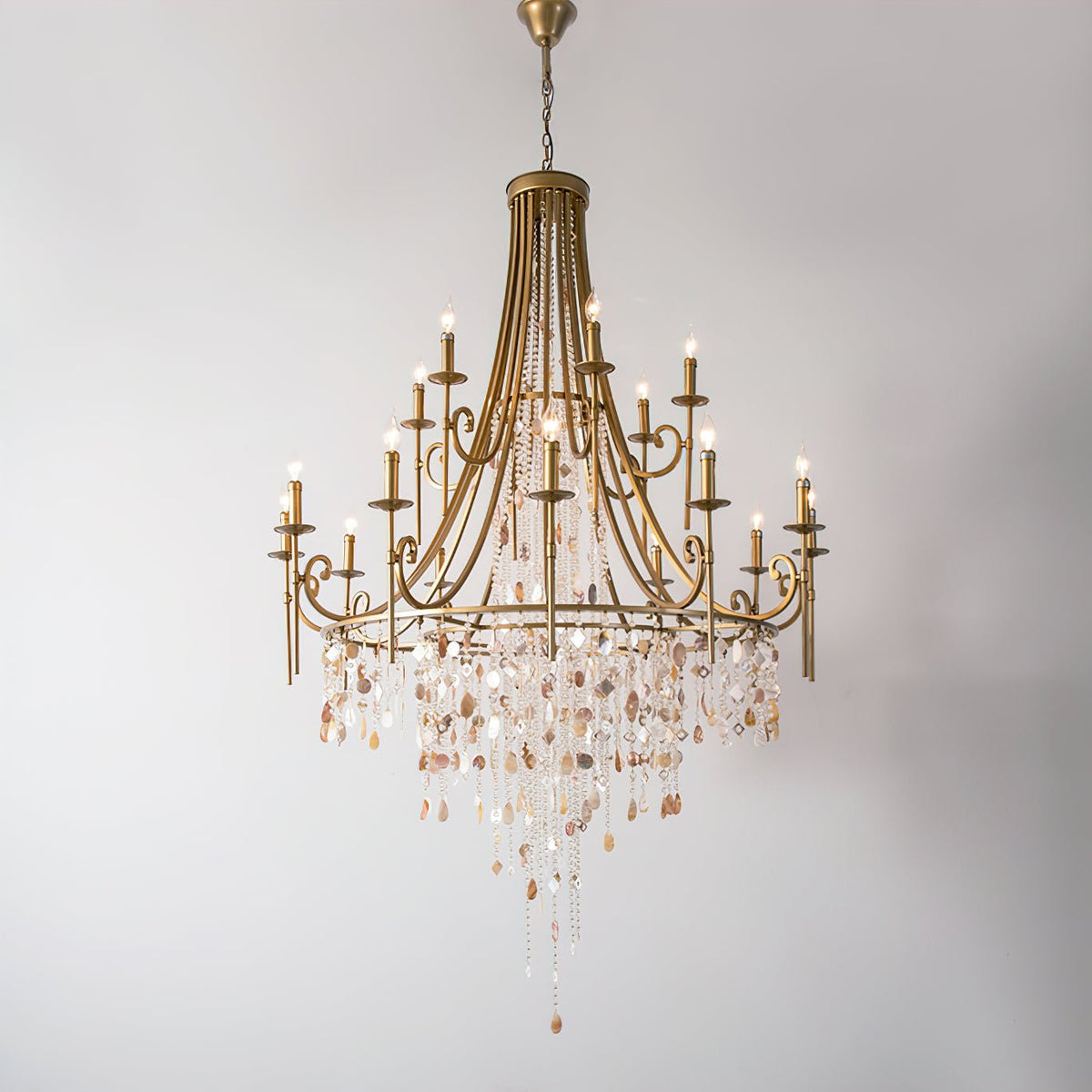Sorvexa Chandelier Luxury Shell Crystal Retro
