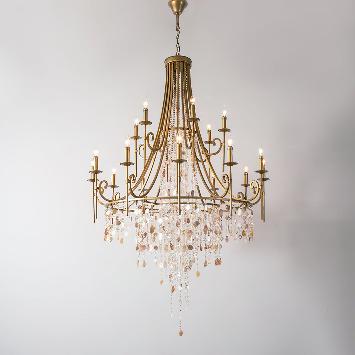Sorvexa Chandelier Luxury Shell Crystal Retro