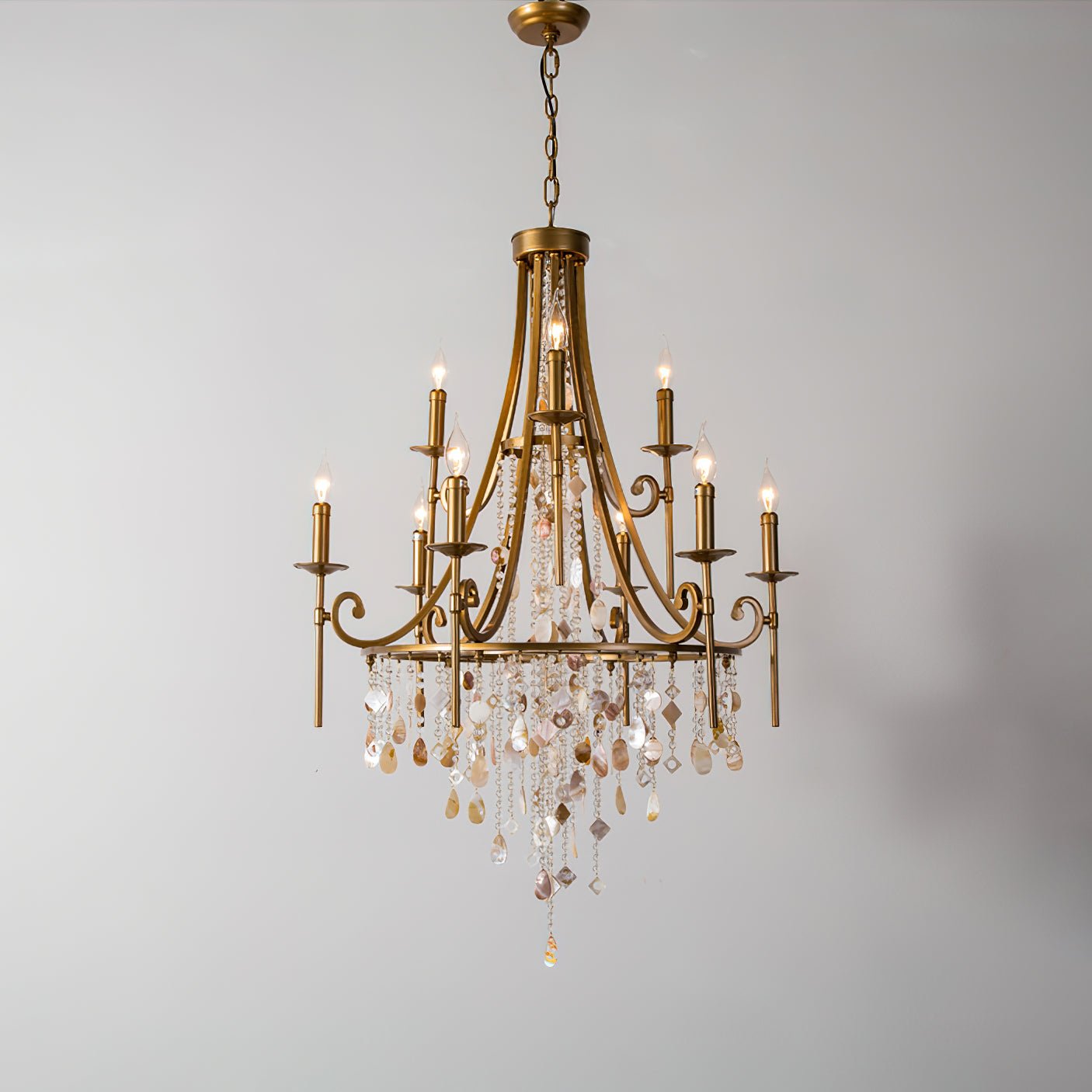 Sorvexa Chandelier Luxury Shell Crystal Retro
