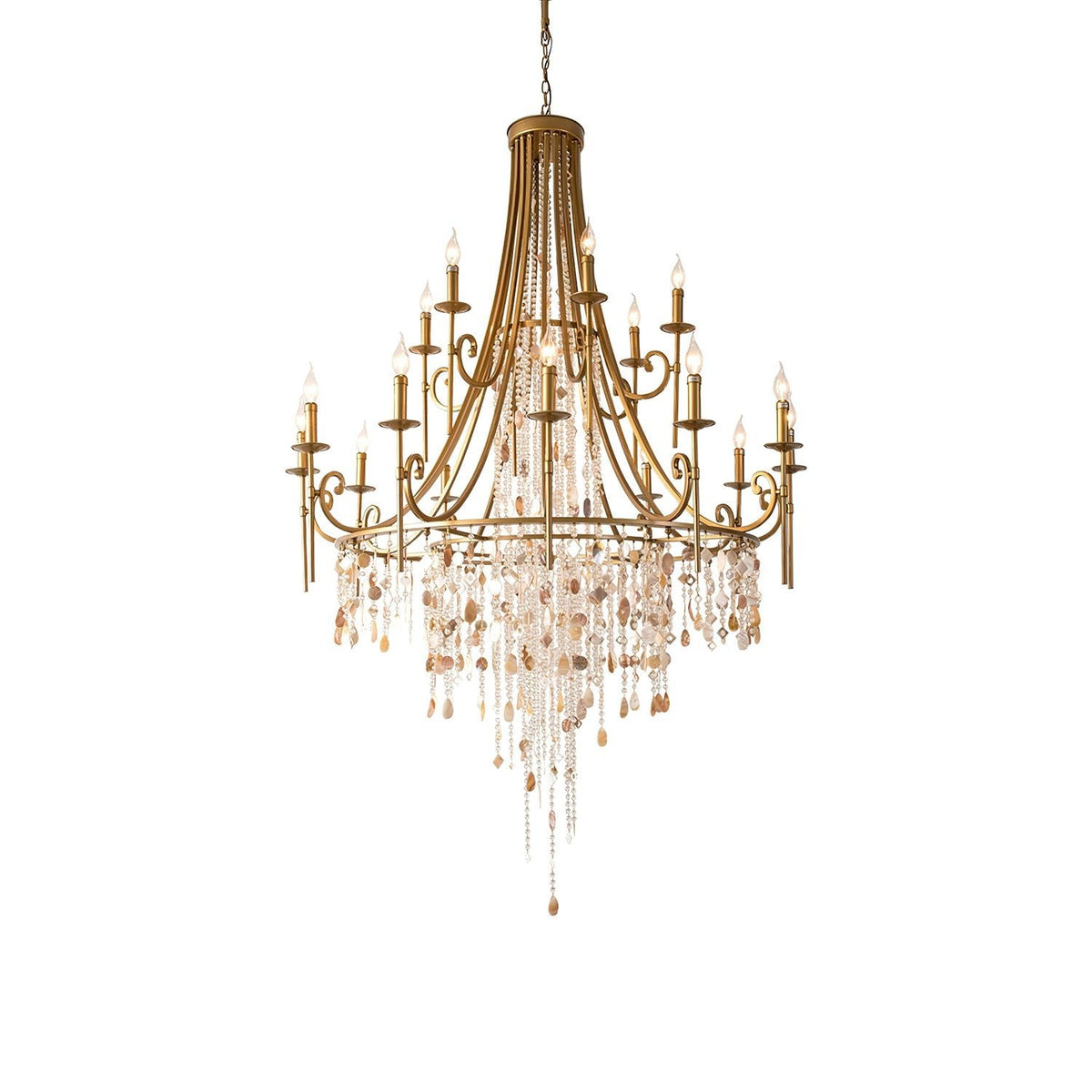 Sorvexa Chandelier Luxury Shell Crystal Retro