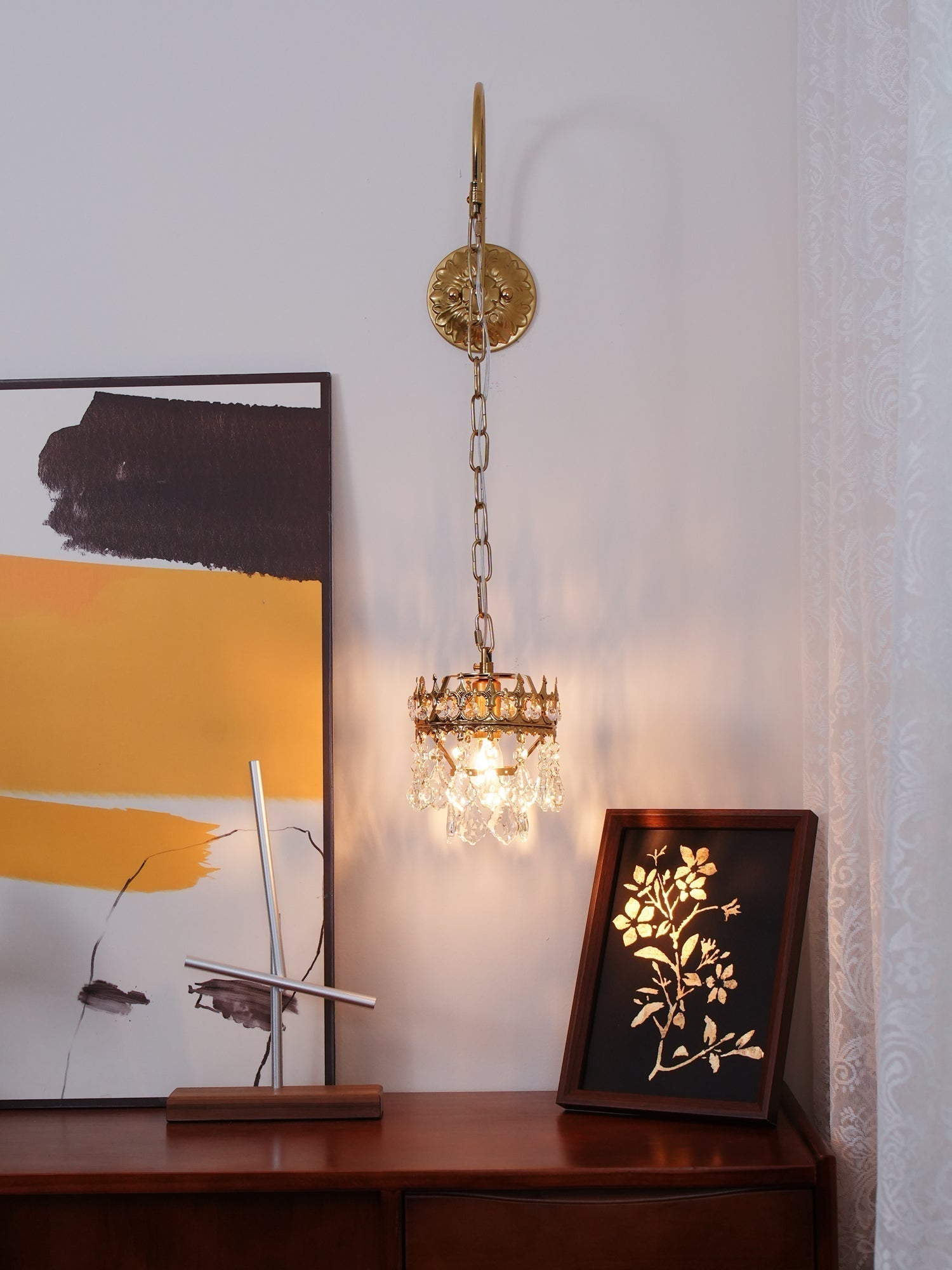 Ivmarila Nordic Art Crown Crystal Sconce Wall lamp