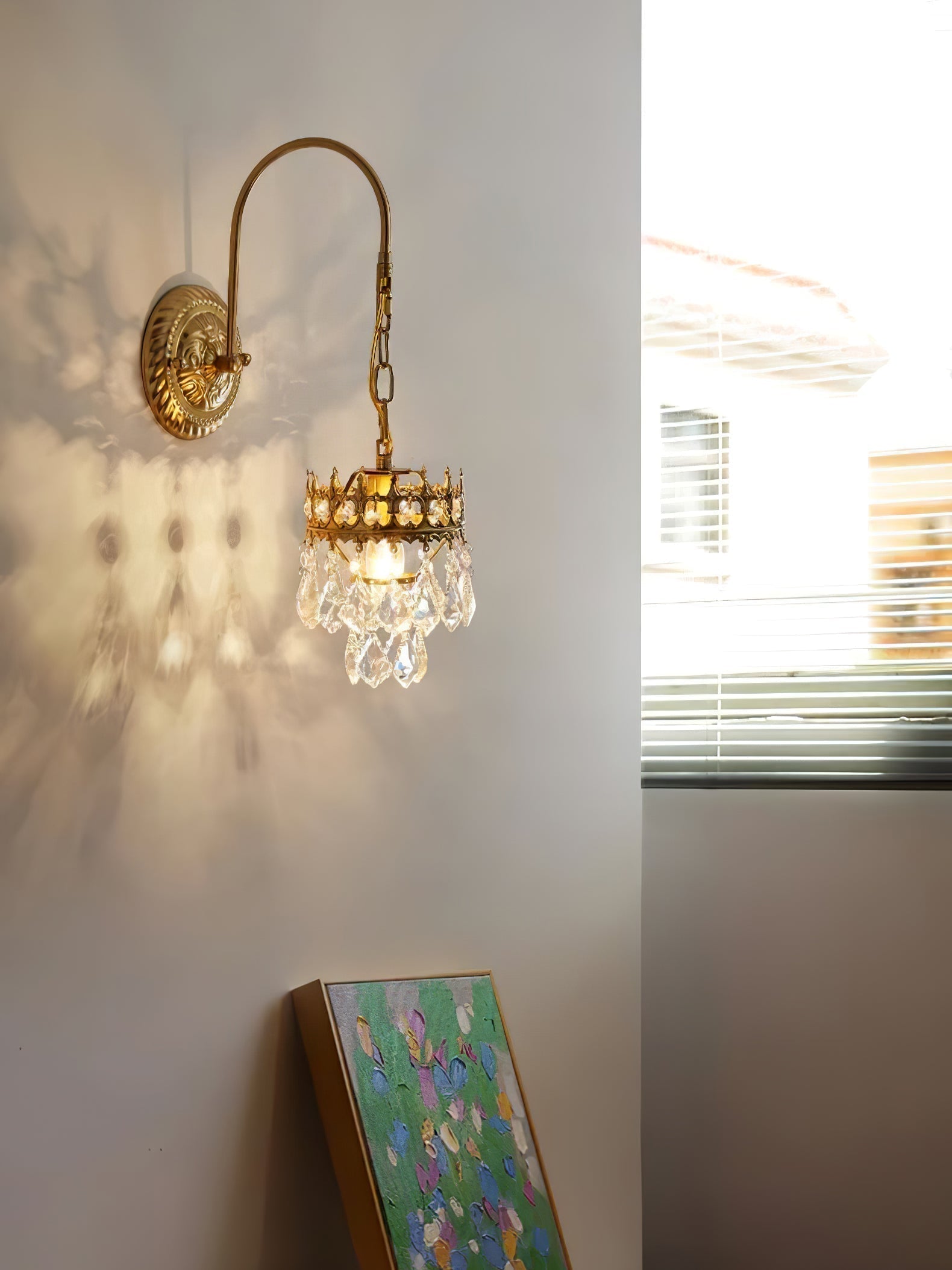 Ivmarila Nordic Art Crown Crystal Sconce Wall lamp