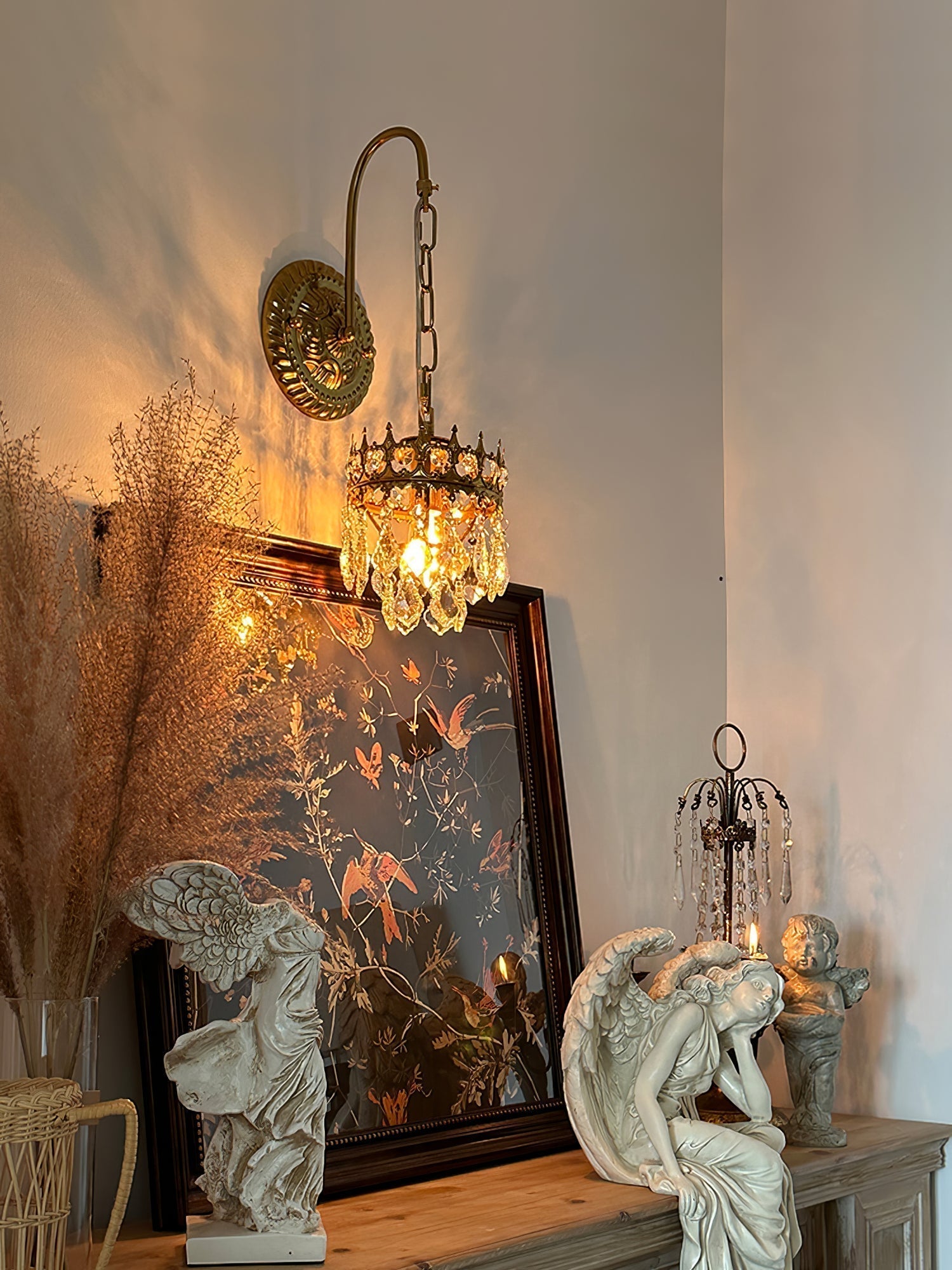 Ivmarila Nordic Art Crown Crystal Sconce Wall lamp