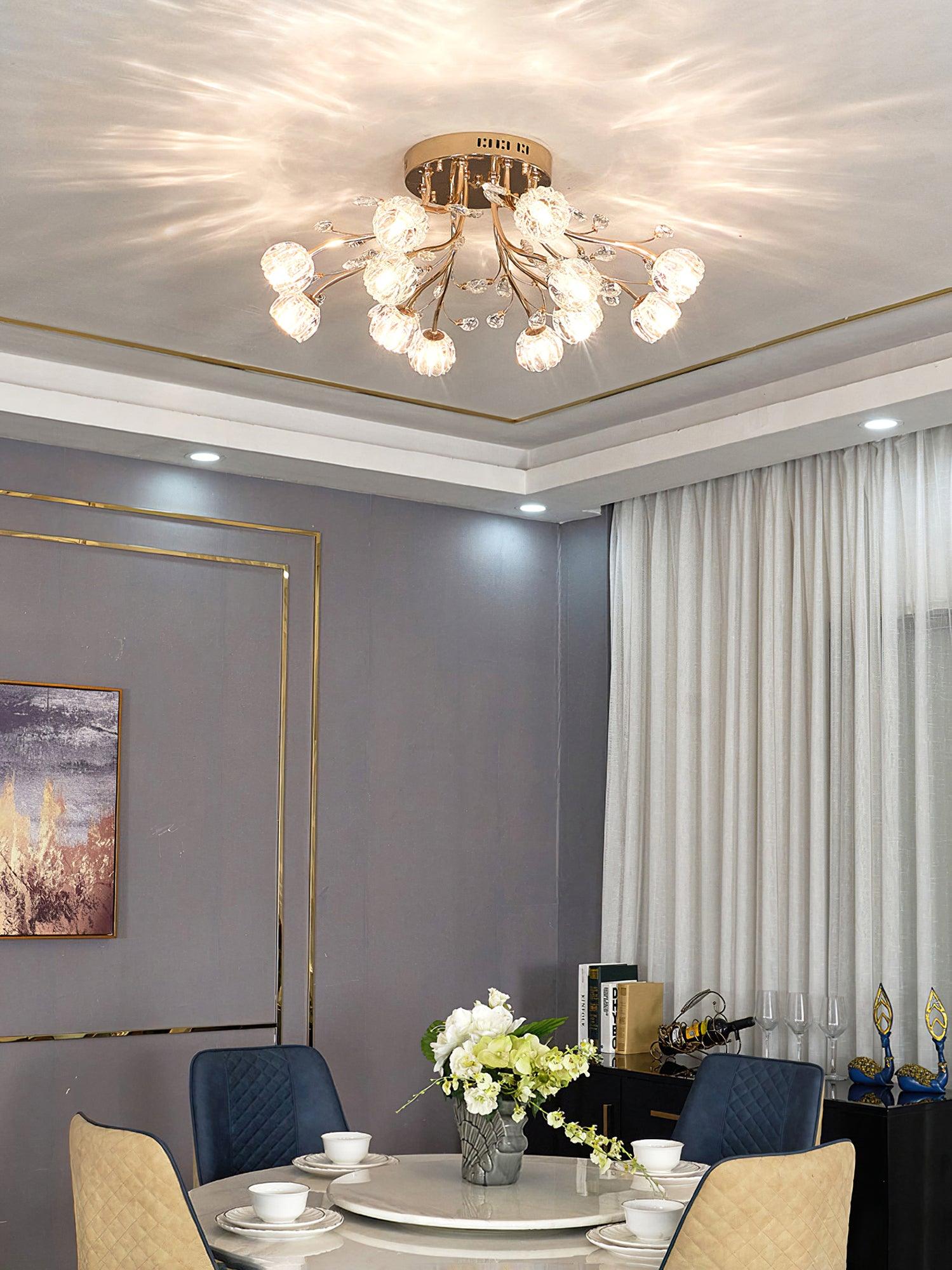 Elyinira Postmodern Luxury Flower Crystal Ceiling Light