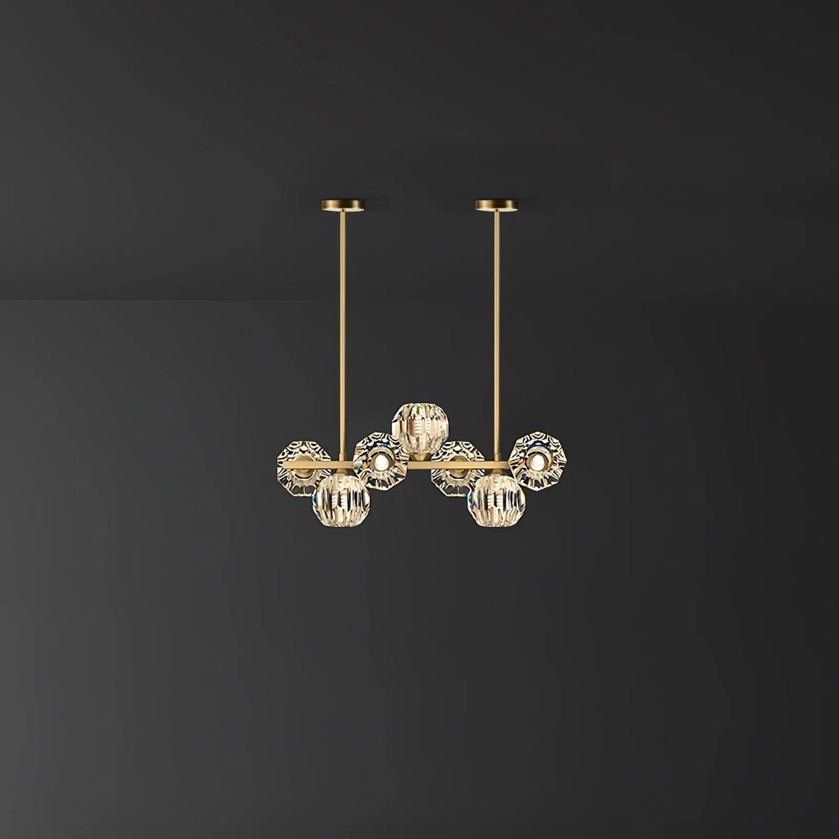 Drivel Postmodern Luxury Ball Brass Crystal Glass Chandelier