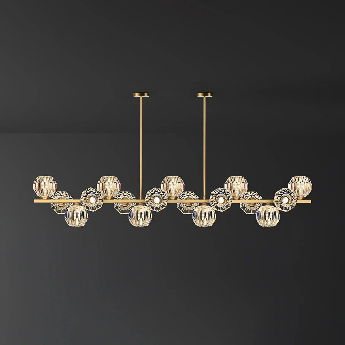 Drivel Postmodern Luxury Ball Brass Crystal Glass Chandelier