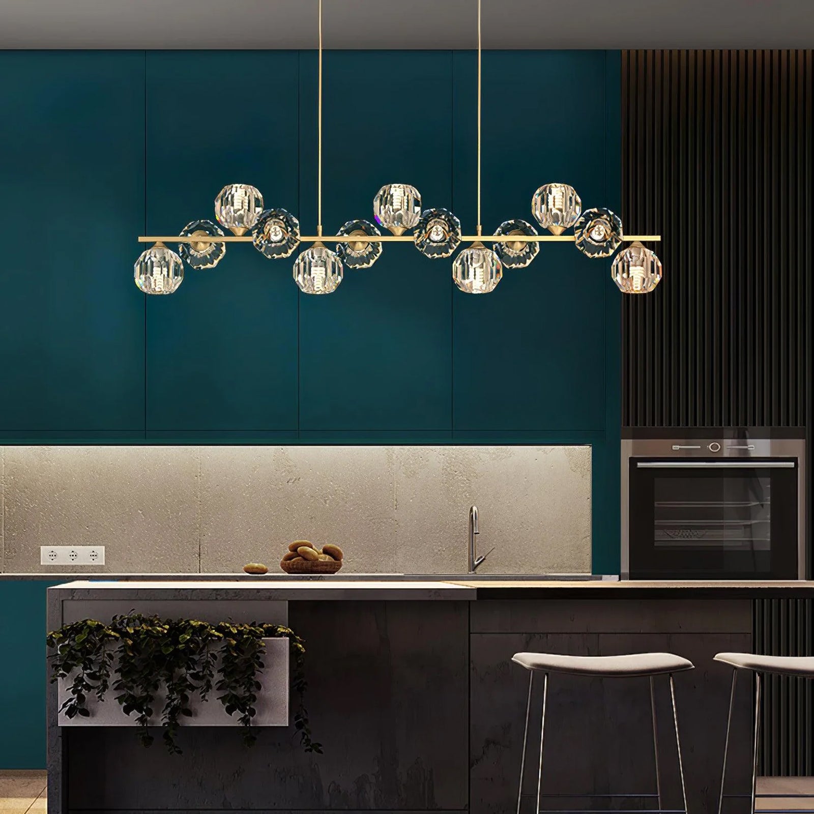 Drivel Postmodern Luxury Ball Brass Crystal Glass Chandelier