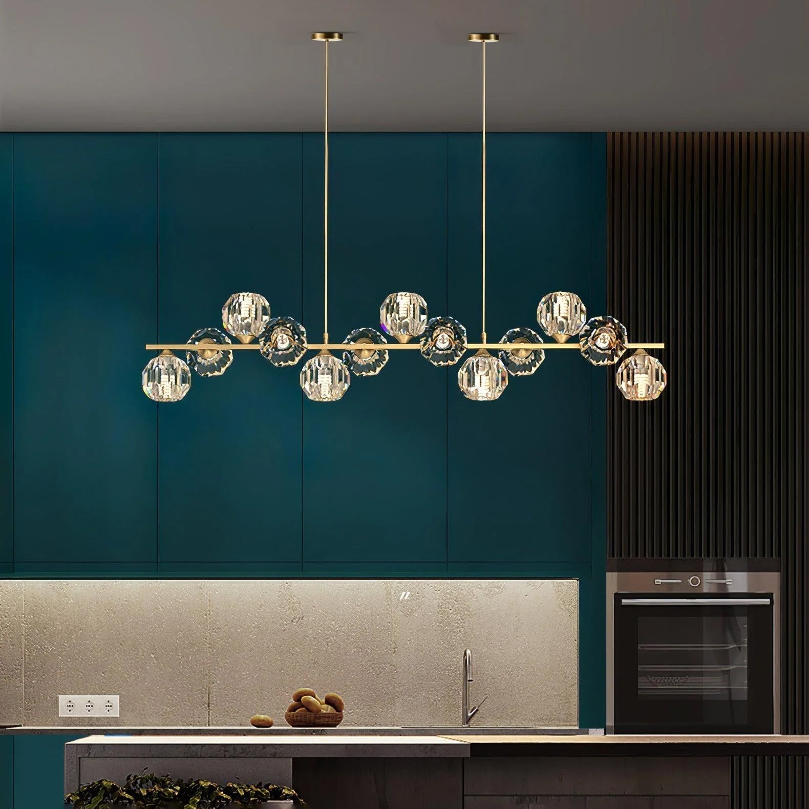 Drivel Postmodern Luxury Ball Brass Crystal Glass Chandelier