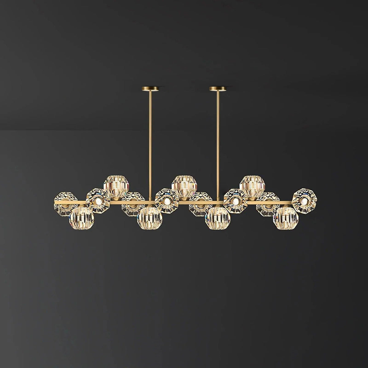 Drivel Postmodern Luxury Ball Brass Crystal Glass Chandelier