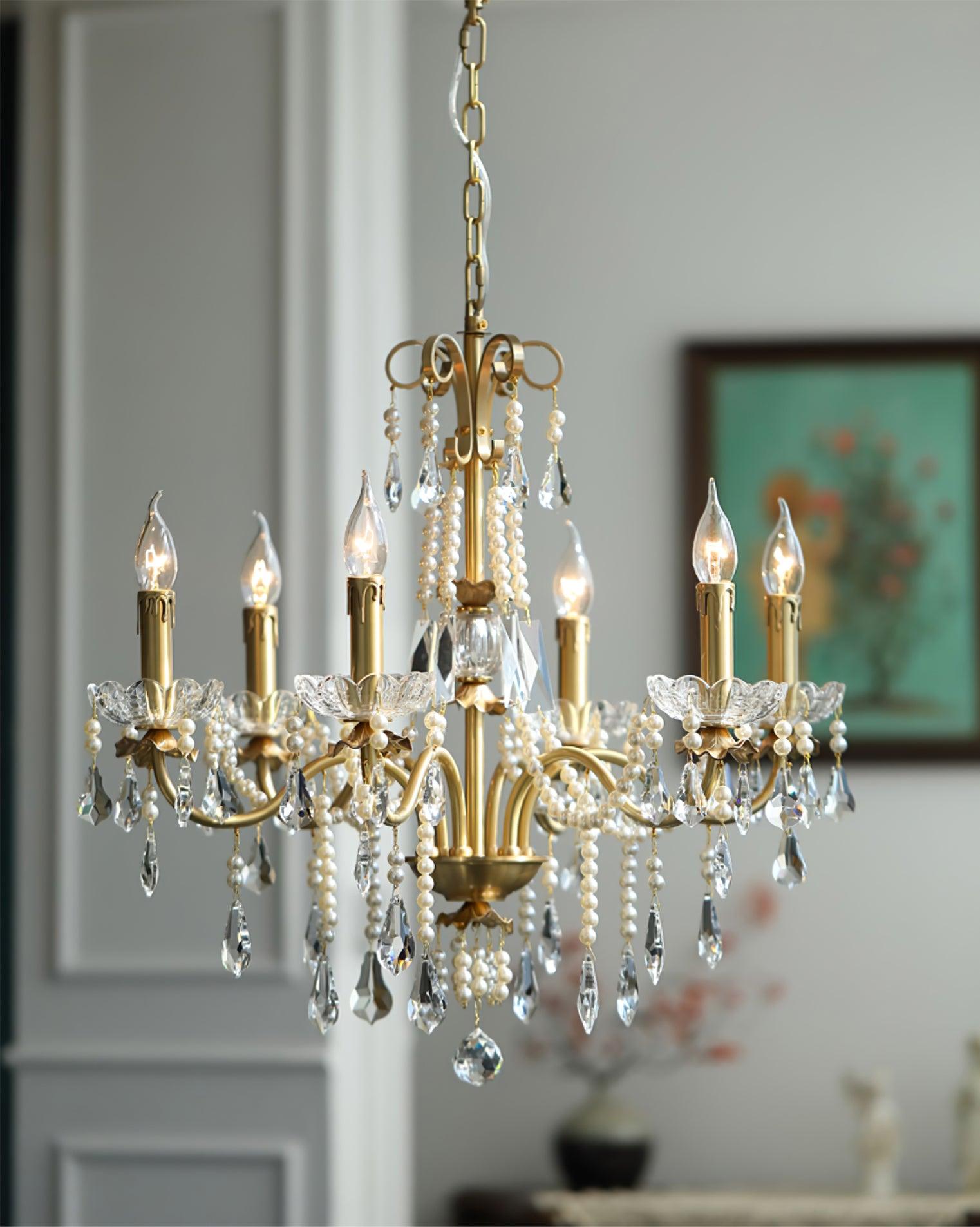 Elyeriel Chandelier Crystal Pearl