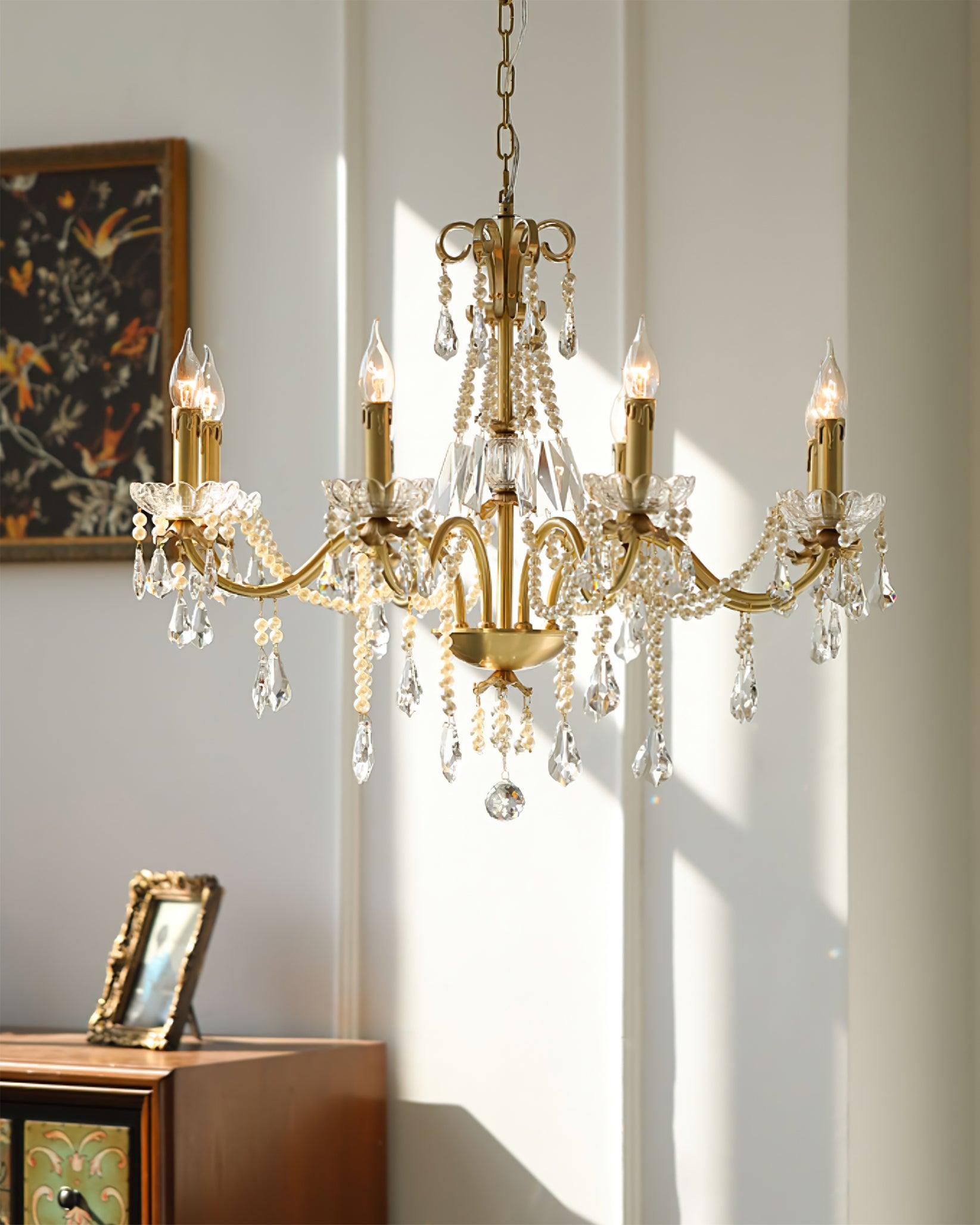 Elyeriel Chandelier Crystal Pearl