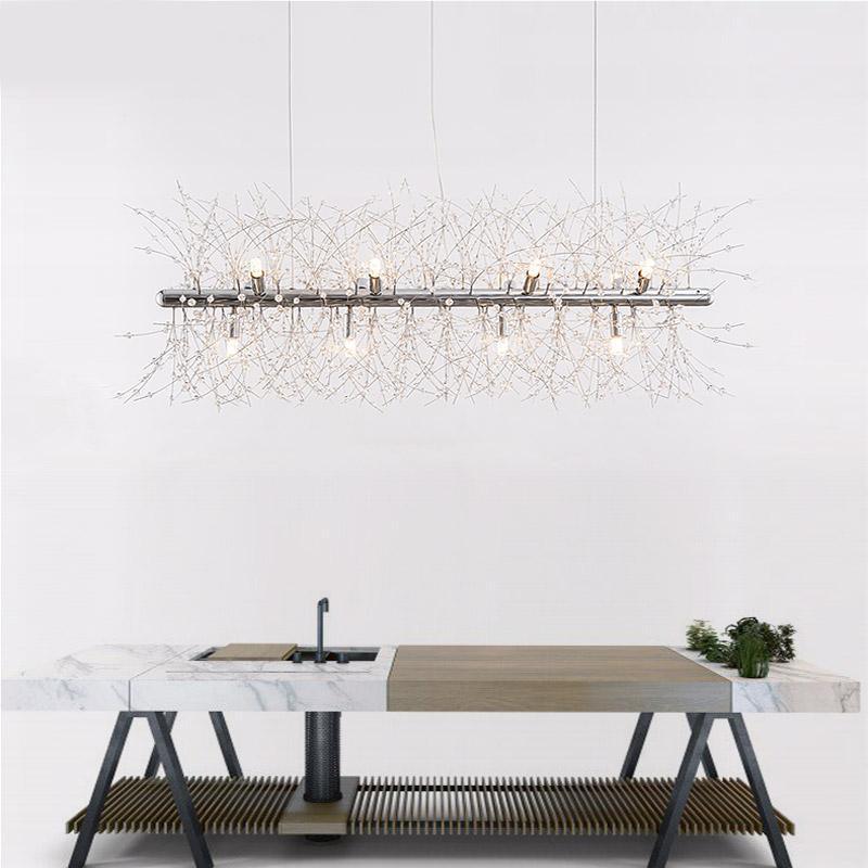 Cir Chandelier Brass Linear Crystal Branch