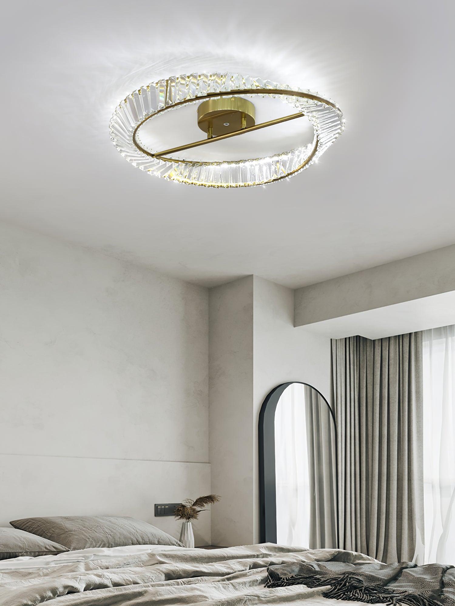 Elyaniella Ceiling Light Crystal Rings Stainless Steel