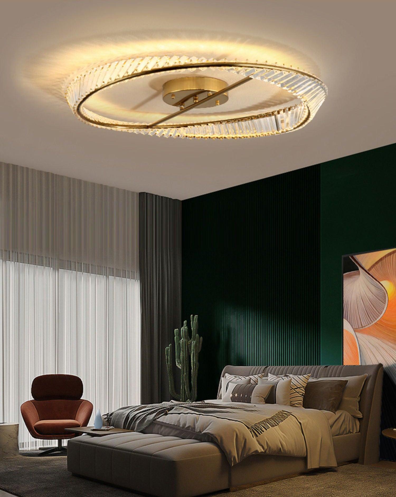 Elyaniella Ceiling Light Crystal Rings Stainless Steel