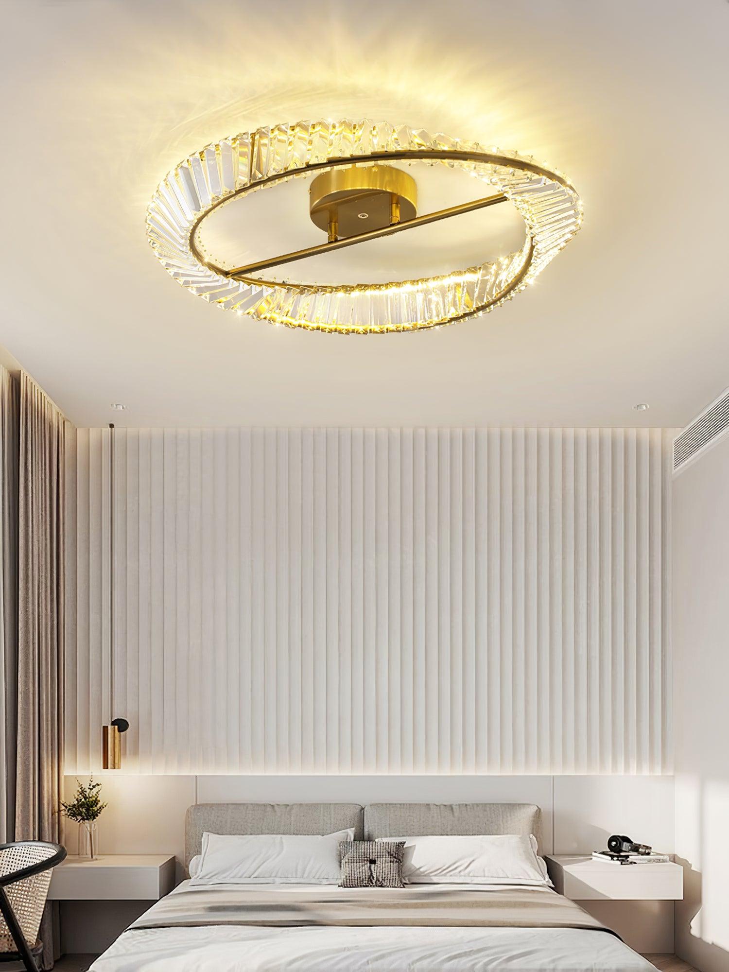 Elyaniella Ceiling Light Crystal Rings Stainless Steel