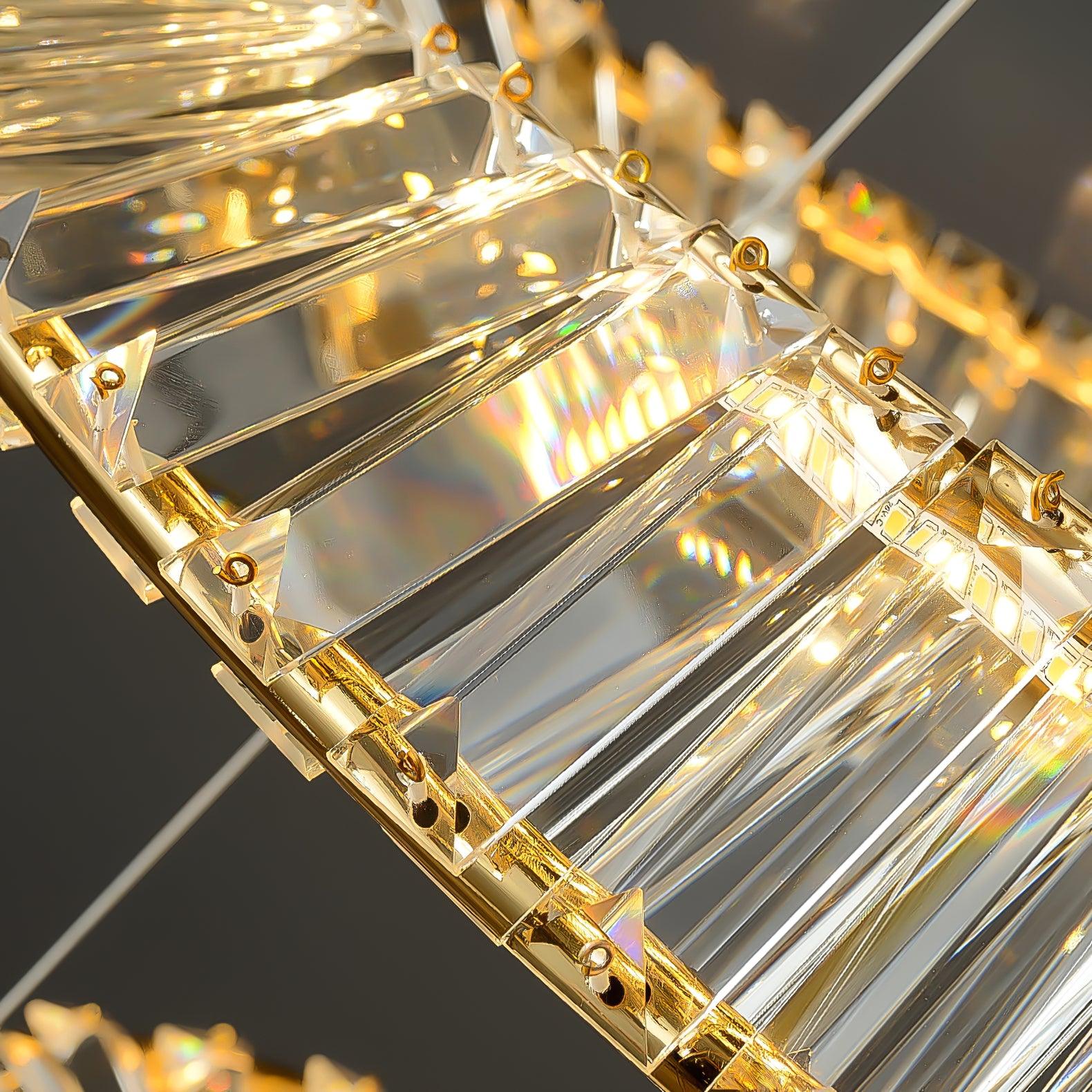 Elyaniella Ceiling Light Crystal Rings Stainless Steel