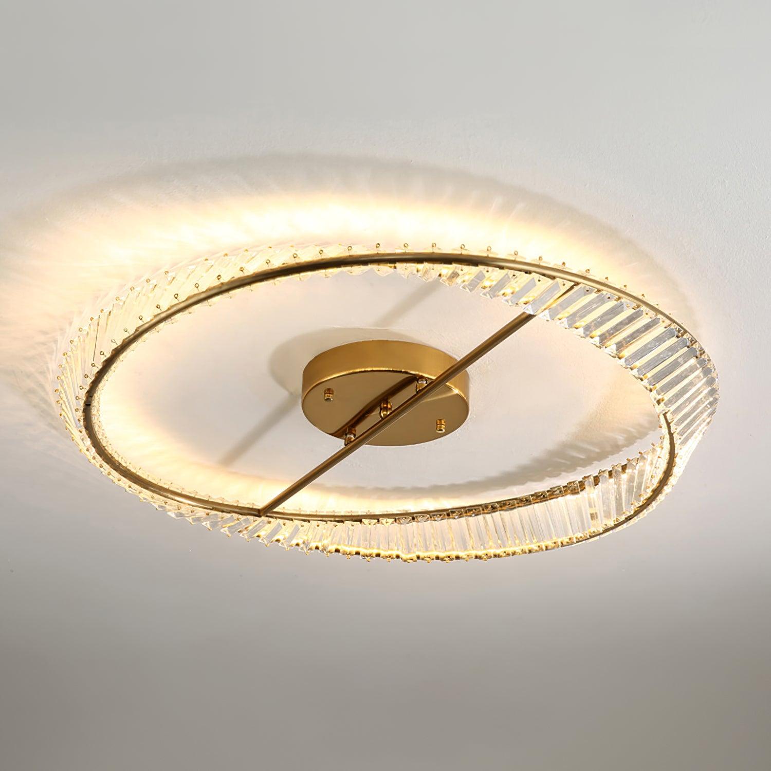 Elyaniella Ceiling Light Crystal Rings Stainless Steel