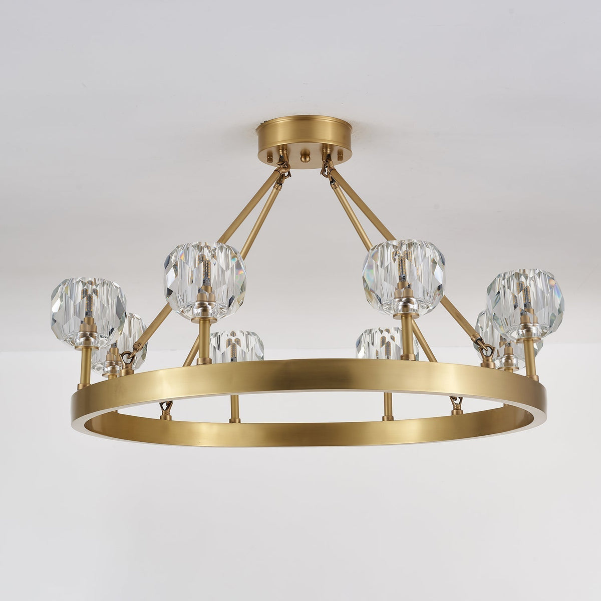 Syzorisra Modern Crystal Brass Chandelier