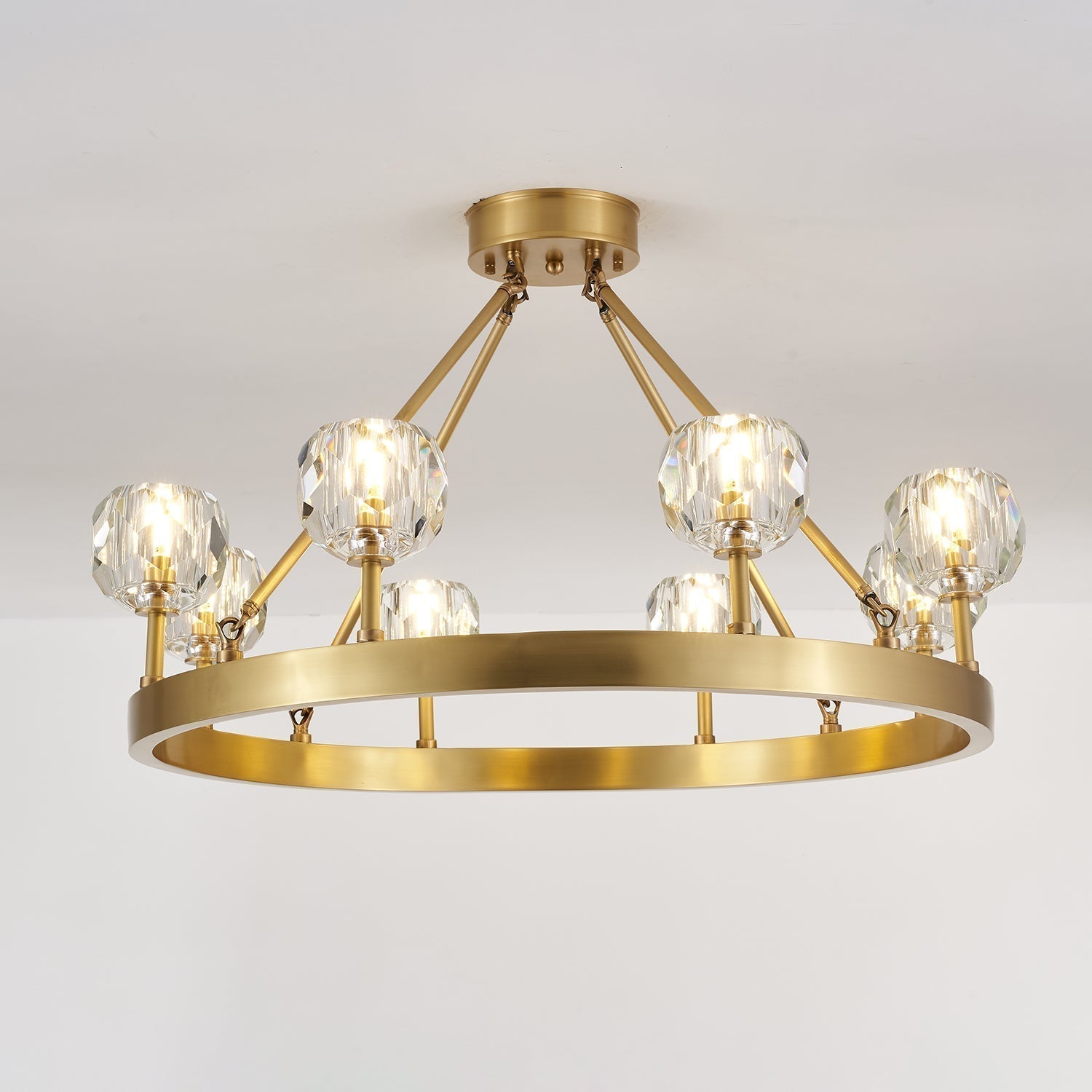 Syzorisra Modern Crystal Brass Chandelier